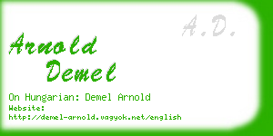 arnold demel business card